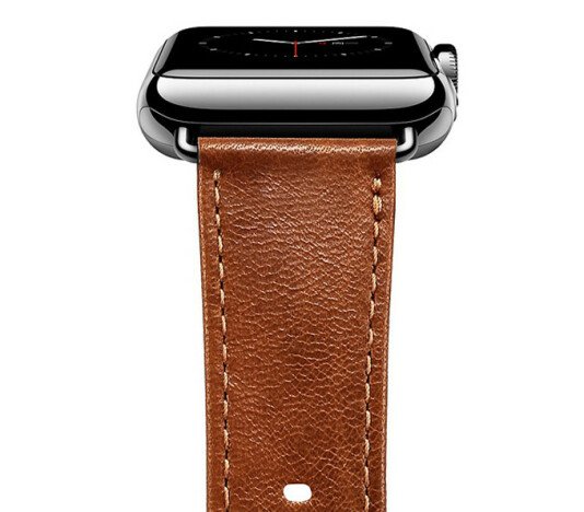 Curea iUni compatibila cu Apple Watch 1/2/3/4/5/6/7, 42mm, Vintage, Piele, Brown